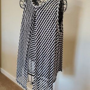 Black & White Striped, Overlay blouse XL